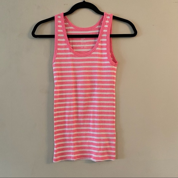 Gap pink stripe scoopneck tank top - Picture 1 of 7
